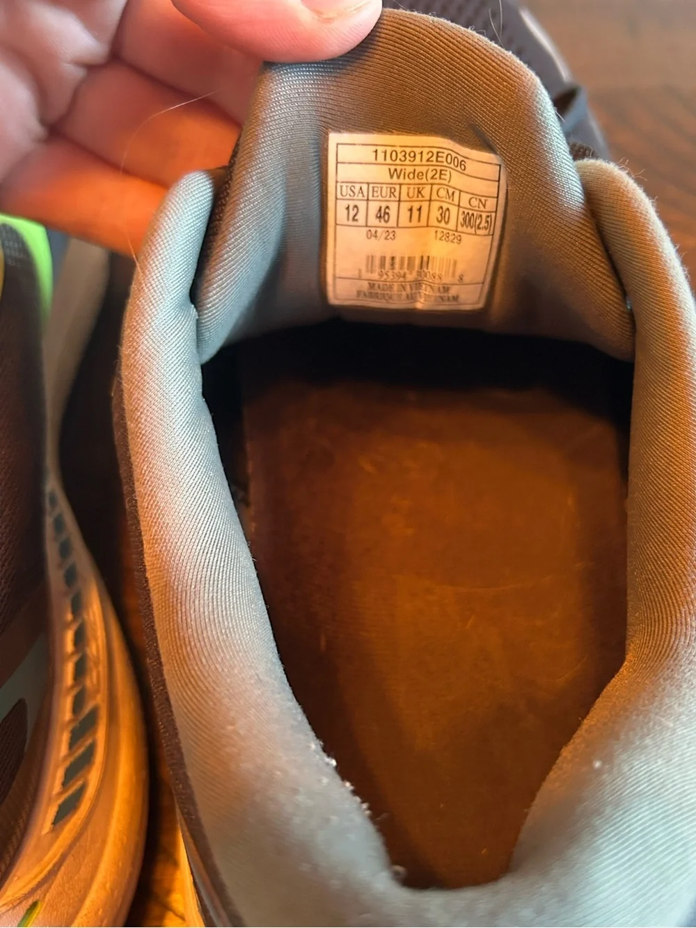 Men’s Brooks Gray Running Shoes with Lime and Blue Accents